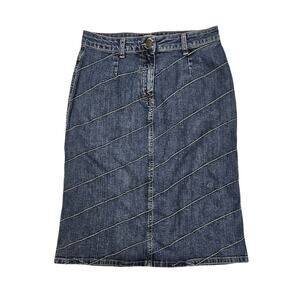 Y2k Euro Denim Skirt Knee Length Subversive Comma - Size 28